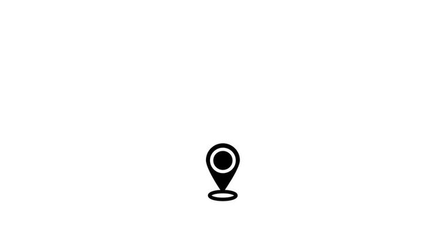 Animated Round Location Pin Bouncing Up and Down &ndash; Minimal GPS Map Marker Loop Motion Graphic for Travel, Navigation and Mobile App