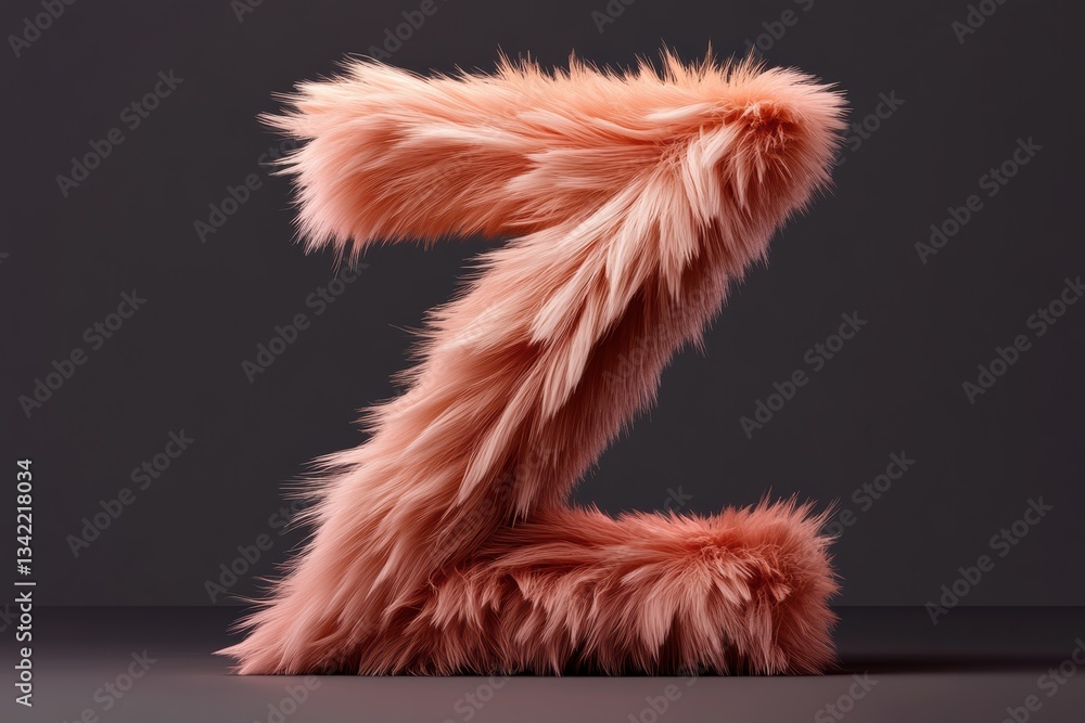 Poster fluffy letter z showcasing vibrant gradient and soft texture for unique design generative ai