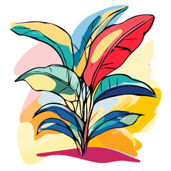 Illustration hand-drawn colorful Nance. Trendy abstract minimal style. Natural fresh. Vector illustration isolated on white background, vector illustration design