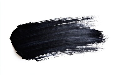 Black watercolor brush stroke isolated on a white background