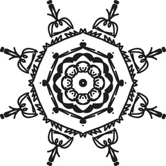 Different Mandal Design Create With Combined Color Black and White  
