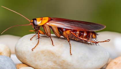 Close-up Cockroach on Stones.