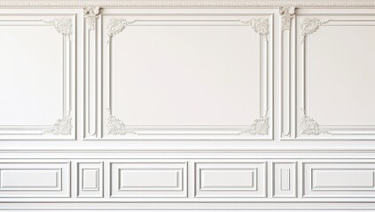 White paneled wall interior design background