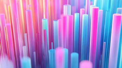 Obraz premium Abstract Colorful Cylindrical Background with Vibrant Pink and Purple Hues. Style Modern Geometric Design. Visual Gradient Colors. Texture Smooth. Three Dimensional Cylinders. Digital Art.