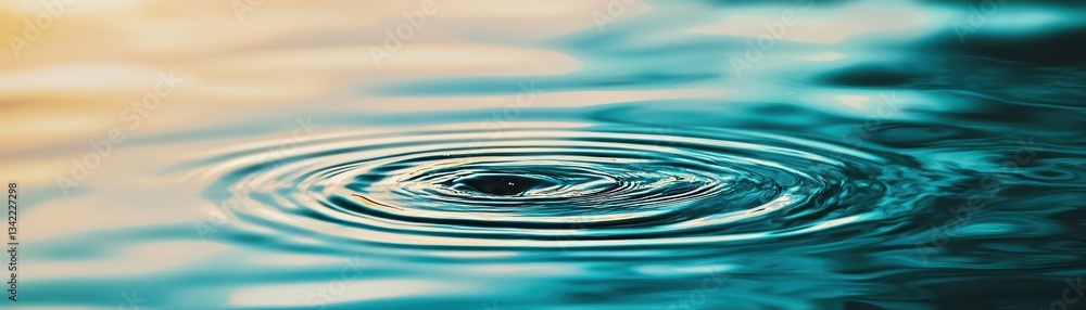 Poster mesmerizing close-up of water ripple texture with soft gradients and subtle reflections