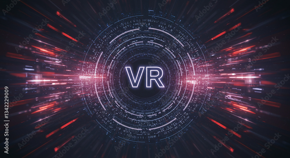 Poster vr technology: an abstract design of 