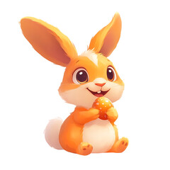 Cute Orange Bunny Rabbit Illustration