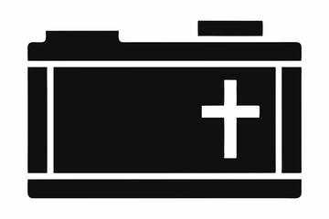 Obraz premium battery icon line art silhouette vector illustration