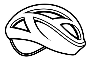 bike helmet line art silhouette vector illustration