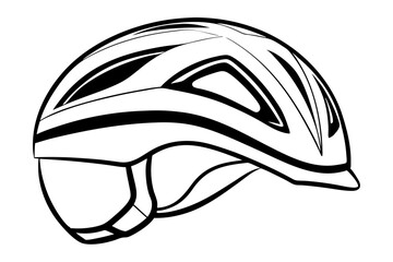 bike helmet line art silhouette vector illustration
