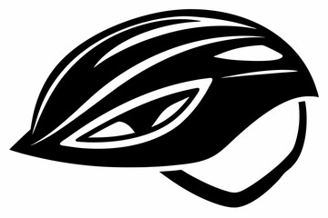 bike helmet line art silhouette vector illustration