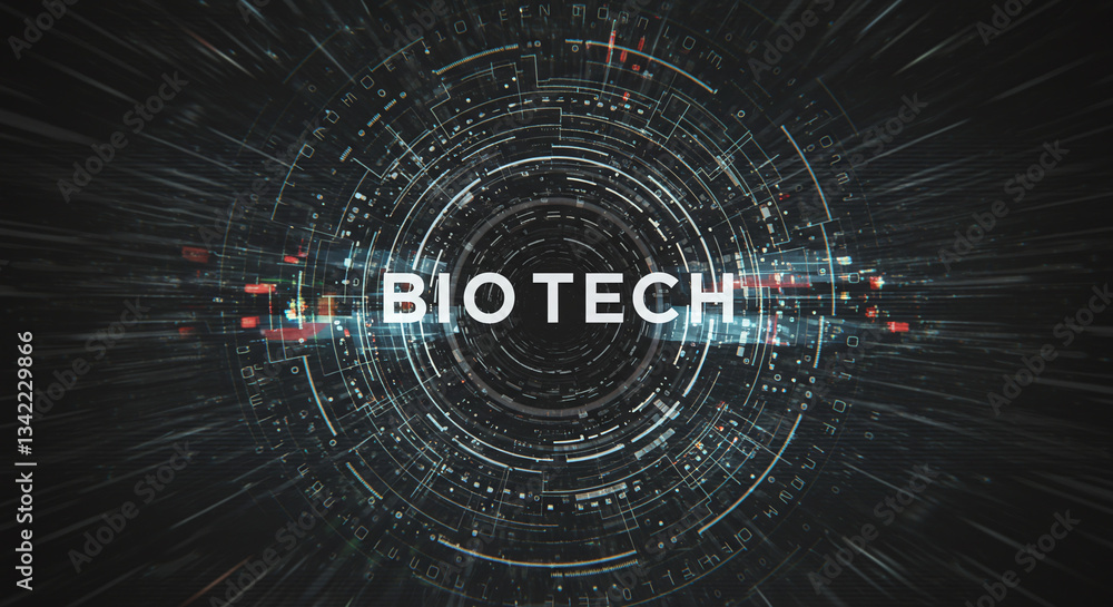 Aufkleber biotech innovation: a dynamic and futuristic representation of biotechnology, showcasing cutting-edg