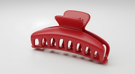 Red Plastic Hair Claw Clip