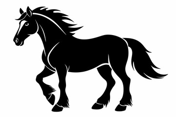 Obraz premium clydesdale horse line art silhouette vector illustration