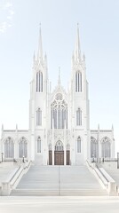 Fototapeta premium White Cathedral for Grand Staircase, Sunny Day.