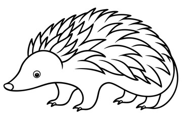 echidna line art silhouette vector illustration