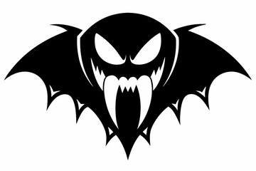 halloween vampire fang line art silhouette vector illustration