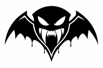 halloween vampire fang line art silhouette vector illustration