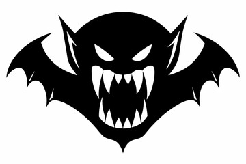 halloween vampire fang line art silhouette vector illustration