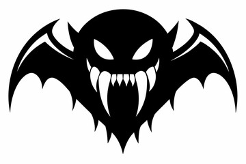 halloween vampire fang line art silhouette vector illustration