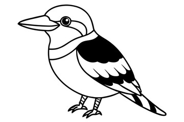 kookaburra line art silhouette vector illustration