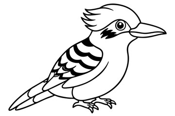 kookaburra line art silhouette vector illustration
