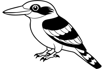 kookaburra line art silhouette vector illustration
