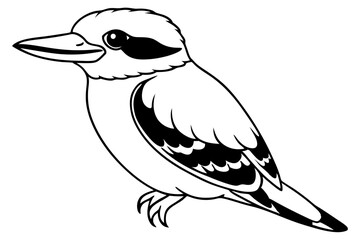 kookaburra line art silhouette vector illustration