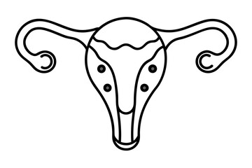ovarie line art silhouette vector illustration