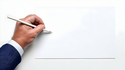 Hand Drawing Itself on White Paper
