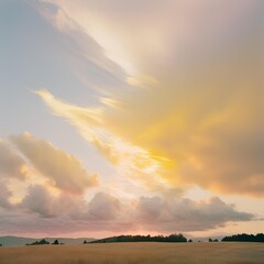 Fototapeta premium Beautiful sky background Sunset Sunrise sky with light clouds and real sun