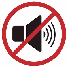 no sound sign with speaker icon on a white background