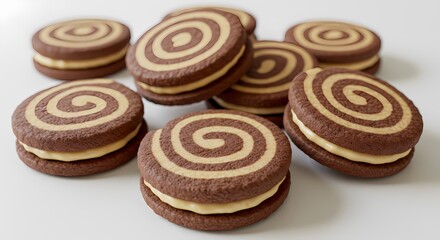 Swirl Cookies Delicious Chocolate  Cream