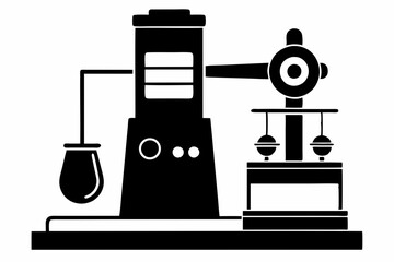 rheometer line art silhouette vector illustration