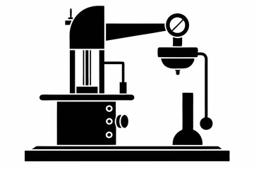 rheometer line art silhouette vector illustration