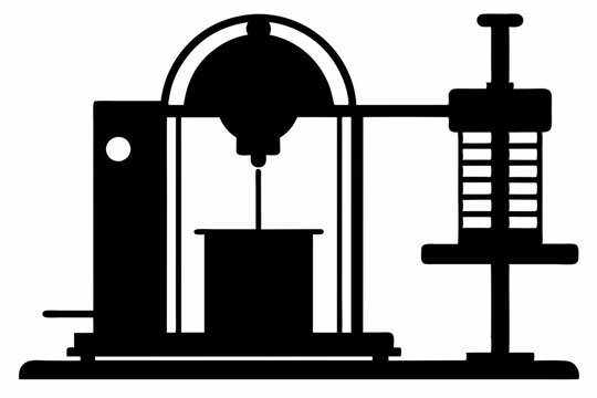 rheometer line art silhouette vector illustration