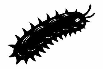sea cucumber line art silhouette vector illustration