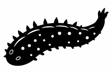 sea cucumber line art silhouette vector illustration