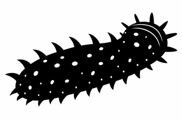 sea cucumber line art silhouette vector illustration