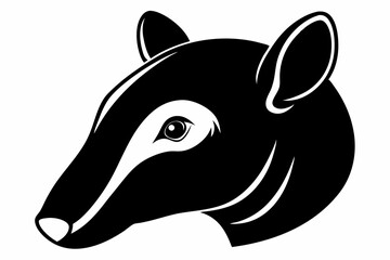 tapir head line art silhouette vector illustration