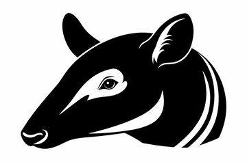 Obraz premium tapir head line art silhouette vector illustration