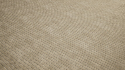 Fototapeta premium Concept or conceptual vintage or grungy beige background of concrete brick texture floor as a retro pattern layout. 3d illustration metaphor to construction, architecture, urban and interior design