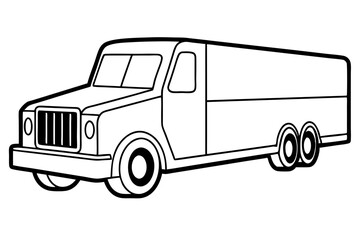 truck line art silhouette vector illustration