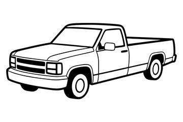 truck line art silhouette vector illustration