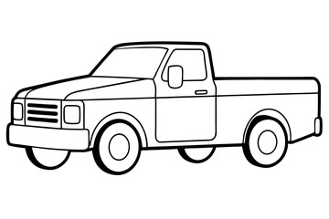truck line art silhouette vector illustration