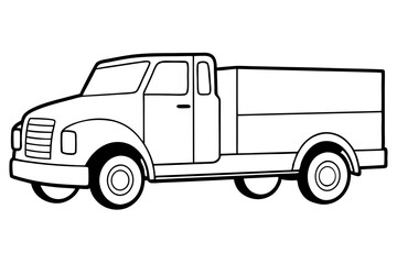 truck line art silhouette vector illustration
