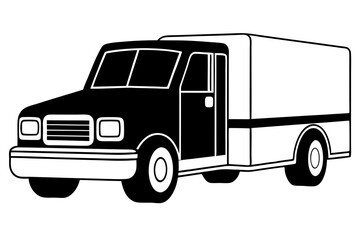 truck line art silhouette vector illustration