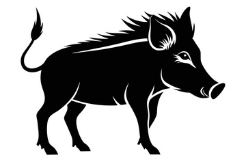 Fototapeta premium warthog line art silhouette vector illustration
