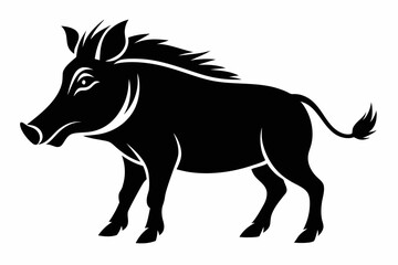 warthog line art silhouette vector illustration