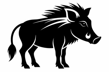 warthog line art silhouette vector illustration